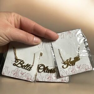 Gold Nameplate Necklaces